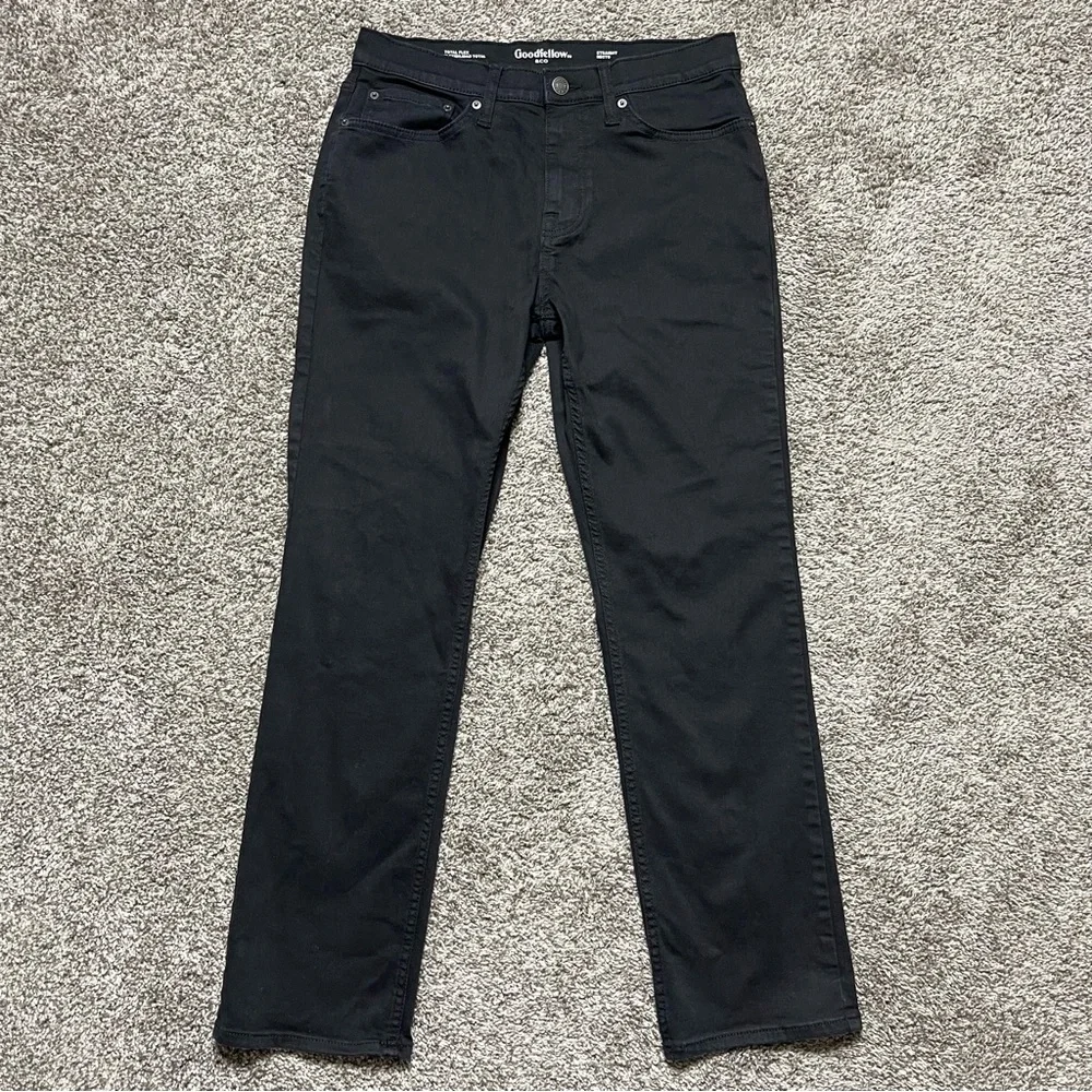 Goodfellow & Co Total Flex Straight Fit Black Stretch Pants 32x32